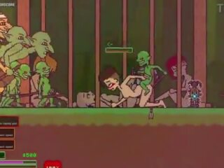 Captivity &vert; मंच 3 &vert; नग्न महिला survivor fights उसकी रास्ता के माध्यम से निकला पर goblins लेकिन fails और हो जाता है गड़बड़ कठिन निगलने liters की कम &vert; हेंटाई गेम gameplay p3