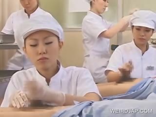 Japoniškas seselė slurping sperma iš apie geidulingas varpa